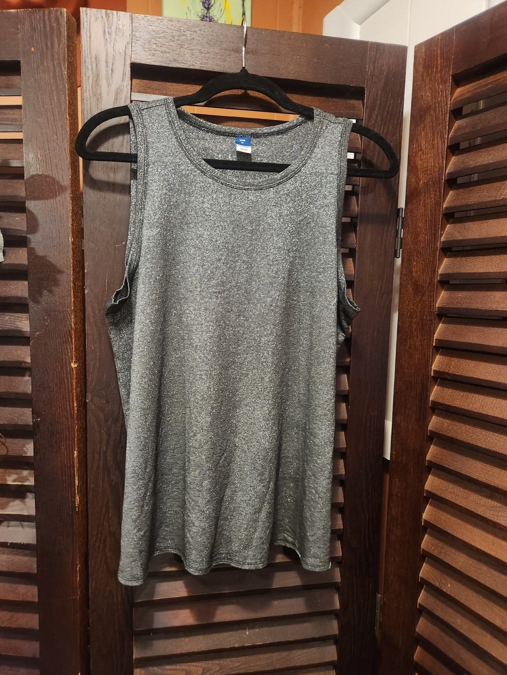 Old Navy Silver Metallic Sleeveless Tank Top